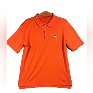 Vintage Burberrys Polo Shirt Mens Large Orange Crest Preppy Made In USA Casual